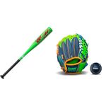 Franklin Sports Venom 1000 Official Teeball Bat - 24" (-10) - Perfect for Youth Baseball and Teeball & Kids Baseball Glove - Meshtek Youth Teeball Glove + Ball Set - Boys + Girls Mitt