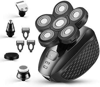 Head Shavers for Men Upgraded 5 in 1 Multifunctional Bald Head Shaver Grooming Kit Cordless Electric Razor for Men Rotary Mens Head Razor Rechargeable Razors for Bald Man Waterproof (Gray)