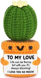 Valentine's Day Anniversary Birthday Gifts for Husband Wife 1 year 2nd Wedding Anniversary Stocking Stuffers for Couple Cactus Themed Decoration for Women Men Boyfriend Girlfriend I Love You