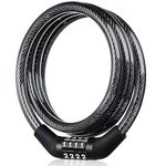 Kandid Multi-Purpose ๐๐๐ฌ๐๐๐ฆ๐ฆ Helmet Lock for Mens Bike Cycle | Extra Long 8mm Thick | 4 Digit Combination Lock Without Key Tension Free Bicycle Number & Cable Lock Stainless Heavy Duty