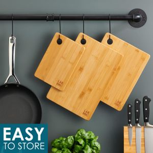 LARHN Bamboo Chopping Board Set – 3-Piece Kitchen Cutting Boards