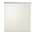 vidaXL Roller Blind – Off White 120 x 175 cm with Silver Reflective Back | Blinds for Bedroom, Home Office | 100% Polyester Fabric | Easy-to-Install & Operate