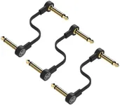 Rock Stock Guitar Pedal Patch Cables - 12 Inch S-Shape Right Angle Pedal Board Cable to Maximize Space - Durable & Low Noise Gold Plated Connectors