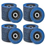 BEAUGIREW 40 Pack 4-1/2" x 7/8" Zirconia Flap Discs Assorted 40# 60# 80# 120# 10 Each Grinding Wheels Flap Wheels for Angle Grinder to Sanding Stainless Steel Metal Wood