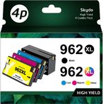 962XL Ink Cartridges Combo Pack Replacement for HP 962XL Ink Cartridges Work with Officejet Pro 9010 9012 9015 9016 9018 9020 9025 Printer Ink (Black,Cyan,Magenta,Yellow,4-Pack)