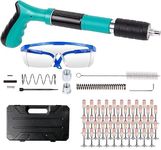 Mammoth Manual Adjustable Power Nail Gun Kit – Heavy Duty Concrete & Steel Hand Nailer with 4-Level Force Adjustment, Silencer, 100 Drive Pins, Safety Glasses & Carry Case for Brick, Wall,Metal & Wood
