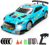 RACENT RC Drift Car - 1:14 Scale 4WD 15MPH Fasr Remote Control Toy for Boys Kids Adults with Drifting & Racing Tires, 2 Rechargeable Batteries (Blue)