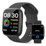 Smart Watch for Men Women Alexa Built-in, 1.83" Fitness Tracker Smart Watch for iPhone Android Compatible, IP68 Waterproof 100+ Sport Modes, Pedometer, Heart Rate/SpO2/Stress/Sleep Monitor (Black)