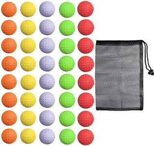 40 Pack Foam Golf Practice Balls, Realistic Feel and Limited Flight Training Balls for Indoor or Outdoor (5 Color)