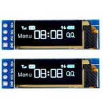 DollaTek 2Pcs I2C OLED Display Module 0.91 Inch I2C 1306 OLED Display Module Blue I2C OLED Screen Driver DC 3.3V~5V for Arduino