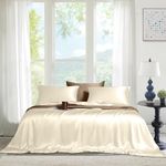 THE LINEN COMPANY 100% Bamboo 300 TC Double Bedsheet with 2 Pillow Covers Suitable for Living Room and Hotel (90" x 100", Ivory)