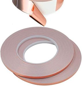 Senven Cinta Adhesiva primera calidad cobre - Conductor - (50m × 5 mm) × 2 - Blindaje EMI y RF, circuitos papel, soldadura, reparaciones eléctricas, Repelente de babosas - Paquete de 2