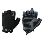 GoFit Men's Cross Training Gloves with Etched Synthetic Leather Palm - Black, Medium