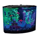 GloFish Crescent Aquarium Kit 5 Gallons, Includes Hidden Blue LED Light And Internal Filter