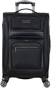 Kenneth Cole Reaction Rugged Roamer 20" Lightweight Softside Expandable 8-Wheel Spinner Carry-on Travel Suitcase, Black