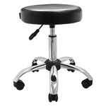 GreenLife® Deluxe Hydraulic Adjustable Height Rolling Stool Spa Facial Massage Tattoo (Aluminum, Black)