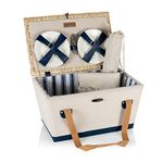 PICNIC TIME Boardwalk Picnic Basket for 4, Romantic Picnic Basket, Picnic Set, (Beige)