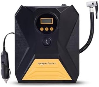 Amazon Basics Portable DC Digital Tyre Inflator 12V, 150 PSI with Digital Pressure Gauge and LED Light