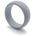 Cloverring Silicone Wedding Ring & Gift Pouch - Fitness or Workplace Safety Band - Shadow Gray 8