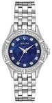 Bulova Ladies Blue MOP Dial with Diamonds Stainless Steel Watch