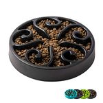 IMHAPO Slow Feeder Dog Bowl, Large 500ml Pet Slow Down Feeding Dishes, Maze Interactive Dog Puzzle, Dog Feeder Bloat Stop Slo Bowl, Non Toxic & Anti Choking, Black