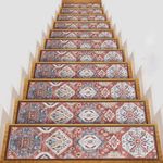 YWAQMCT Non-Slip Washable Stair Treads，8" x 30" x 0.3", Soft and Comfortable Stair Carpet for Wood, Marble, Vinyl, or Metal Surfaces, Indoor, Outdoor, Stairs, Hallway (8'' x 30'', red, 15)