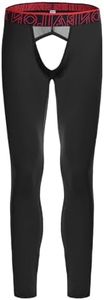 ZONBAILON Compression Leggings Men with Hollow Base Layer Bottoms Black L