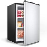 KOTEK 3.0 Cu.Ft Upright Freezer, Compact Mini Freezer w/Reversible Single Stainless Steel Door, 7 Grade Adjustable Thermostat, Small Freestanding Freezer for Home, Office, Apartment