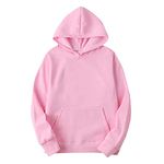 HZMM Womens Warm Long Sleeve Sweatshirt Men And Women Blouse Shirt Autumn And Winter Leisure Hooded Sweater Solid Color Sweater Soft Top Blouses Casual Jumper Tops fit Teenage Girl Ladies Pink, 3XL