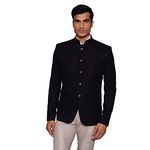 WINTAGE Men's Tweed Casual and Festive Blazer Coat Jacket : Black,Medium