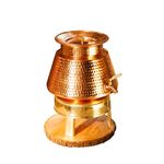 Healthsmith Pure Copper JalSagar Water Dispenser | Leak Proof Copper Water Dispenser with Tap & Brass Stand | 10 Liters, 25 cm x 27 cm (10 Liters with Brass Stand)