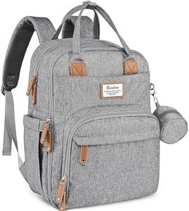 RUVALINO Diaper Bag Backpack-Expandable Baby Bag with up to 50% Capacity -Baby Essentials Bag with Changing Pad Insulated Bottle Holders & Pacifier Case, Waterproof, Gray XL