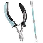 IVON Cuticle Trimmer with Pusher, Cuticle Cutter Remover - Rubber Non-slip Handle