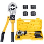 HSEAMALL Hydraulic Pipe Tube Crimping Tools, Pressure Pipe Clamp Crimping Pliers for Aluminum-Plastic Pipes with TH 16 20 26 32mm² molds