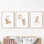 Bear Nursery Wall Art Decor Set of 