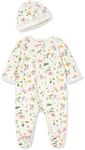 Little Me Baby Clothes & Outfits - Girls One Piece Hat & Footed Sleeper Pajamas - 3 Months, Ivory Spring Floral