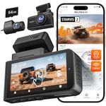 WOLFBOX X3 2.5K 60FPS Dash Cam, 5MP STARVIS 2 IMX675 with ADAS, 2.5K+1080P Dash Cam Front and Rear, Built-in 5.8GHz WiFi & GPS, G-Sensor, Loop Recording, Touch Screen, Included 64GB Card