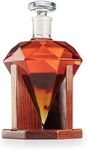Diamond Decanter For Whiskey, Liquor, Scotch, Rum, Bourbon, Vodka, Tequila Decanter, The Wine Savant 750ml - Gifts For Men & Women Clear