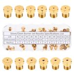 STPCTOU Range Stove Oven Orifice Conversion Kit Propane Lp Natural Gas Brass Jet Burner Nozzle Replacement Parts 0.3/0.4/0.7/0.8/0.9/1.0/1.1/1.2/1.5/1.7/1.9mm Total 36PCS，M6x0.75 mm Gas Spray Tip