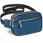 Fanny Packs for Women Men Fashion Plus Size Waist Pack Belt Bag Fanny Pack for Girls Boys with 5 Pockets Adjustable Belt, Cute Bum Bag Hip Bags for Travel (Dark Cyan Fanny Pack)