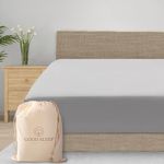 GOOD SLEEP BEDDING Extra Long Twin Fitted Sheet - 1 Pc, 100% Viscose Derived from Bamboo Cooling Sheets, Silky Soft, Luxury Fitted Sheet Twin XL, 16 Inch Deep Pocket Twin XL Fitted Sheet - Light Grey
