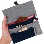 Rolling Tobacco Pouch with compartments for filter tips, paper and lighter