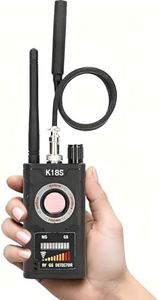 Hidden Camera Detector, Anti Spy RF Signal Detector & GPS Tracker Finder, Portable Bug Detector Device for GPS Locator/AirTag, Wireless Listening Device Scanner for Travel, Hotel, Car, Home Black