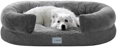 Furated Orthopedic Dog Beds for Large Dogs, Egg-Crate Foam Pet Bed with C Shaped Chaise, Dog Sofa Bed with Removable Washable Cover and Waterproof Liner, L