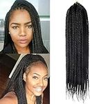 Senegalese Twist Crochet Hair 6 Packs Synthetic Braiding Hair Extensions Small Havana 2X Twist Hair Fiber Crochet Braids 30Stands/Pack (18 Inch,1B)