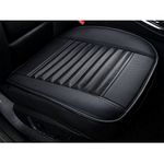 HCMAX Car Interior Seat Cushion Cover Edge Wrapping Pad Mat for Auto Car Supplies PU Leather [Without Backrest] Black 2 Pack