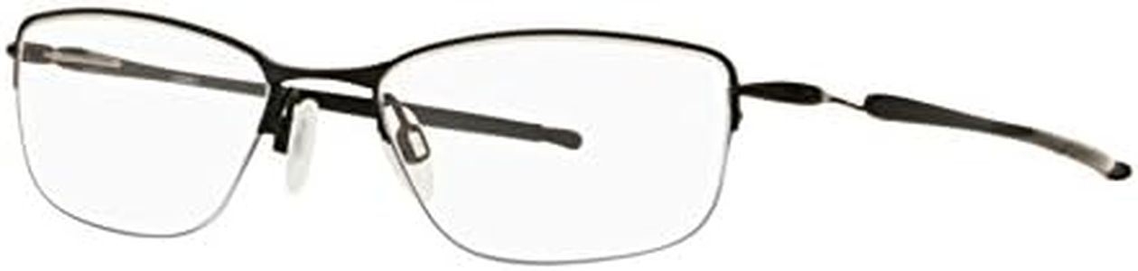Oakley Men's Ox5120 Lizard 2 Titanium Rectangular Prescription Eyeglass Frames, Satin Black/Clear, 54 mm