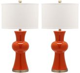 Safavieh Lighting Collection Lola Column Orange 30-inch Table Lamp (Set of 2)