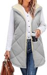 Zeagoo Women Fall Reversible Vests Coat Sleeveless Sherpa Fleece Jacket Zip Up Hoodie Long Warm Winter Tops