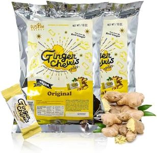 Fusion Select 2 Lb Original Ginger Chews - Sweet Soft Candied Delights From Indonesia - Promotes Relief From Morning Sickness, Upset Stomach - Made from Real Ginger Root, Non-GMO, Vegan Candy